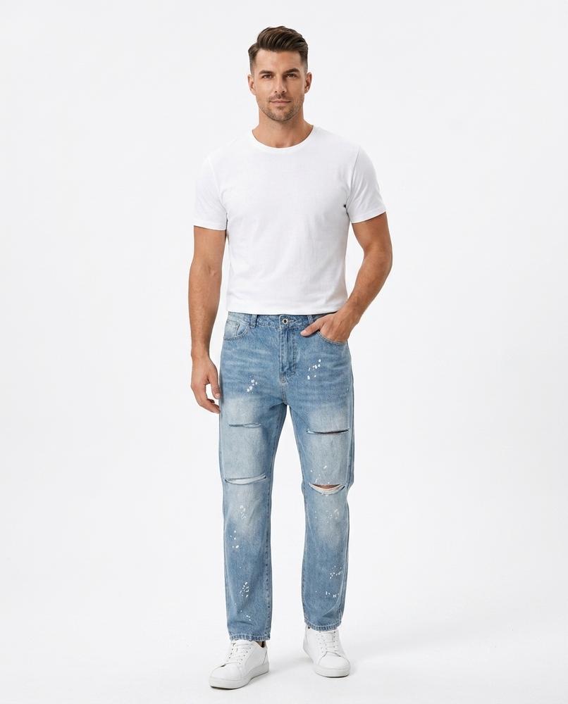 Heidi-Outlet - Lorev | Ripped Paint-Splatter Pants Men