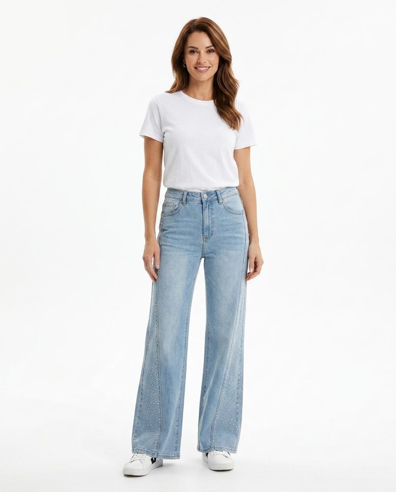Heidi-Outlet - Yolen | Wide-Leg Embellished Pants Women