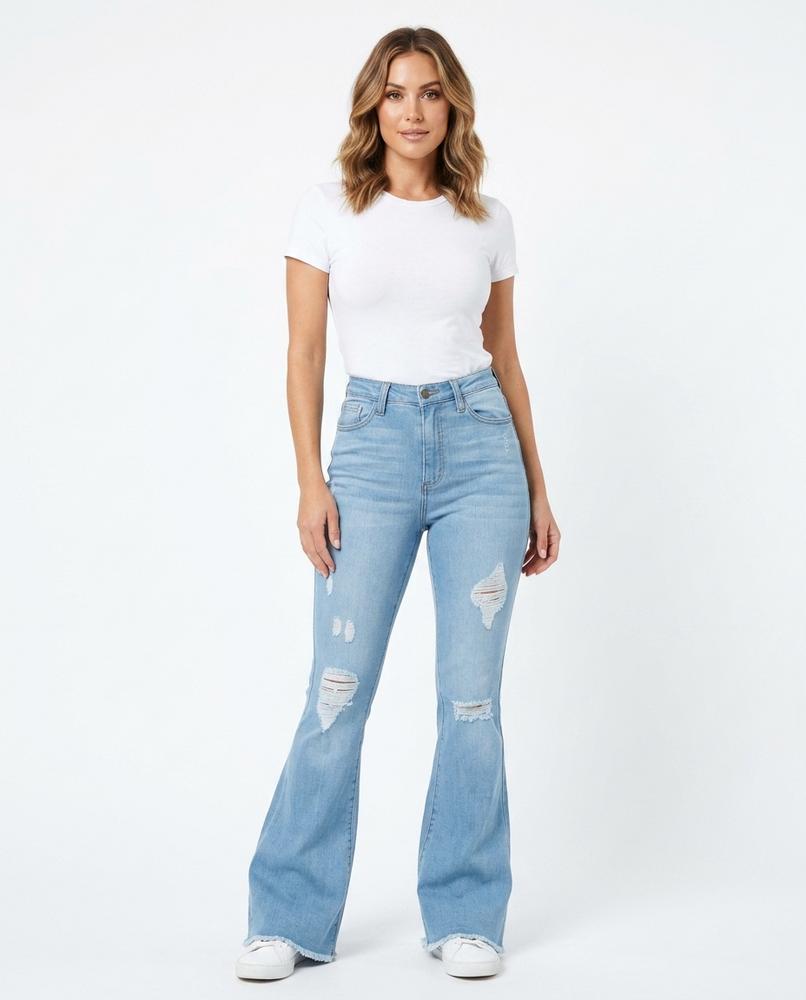 Heidi-Outlet - Lyver | Distressed Flared Pants Women