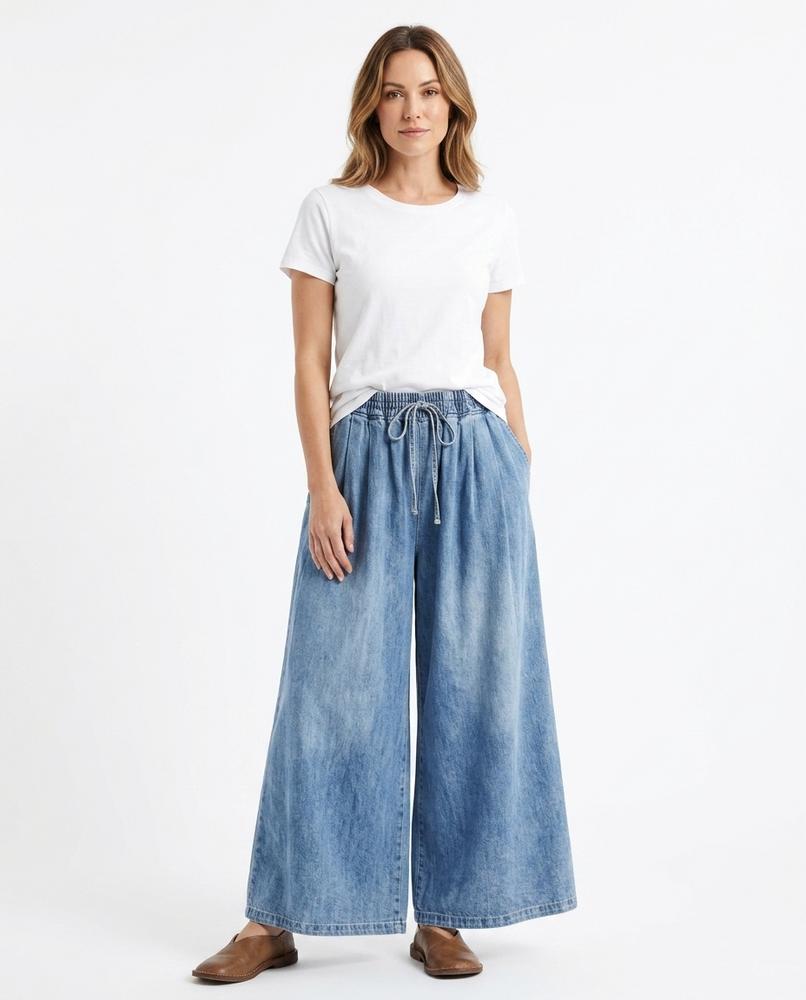 Heidi-Outlet - Losan | Wide-Leg Washed Pants Women