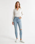 Heidi-Outlet - Zalev | High-Waist Distressed Pants Women