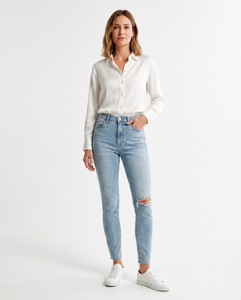 Heidi-Outlet - Zalev | High-Waist Distressed Pants Women