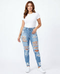 Heidi-Outlet - Nimel | High-Waisted Distressed Pants Women