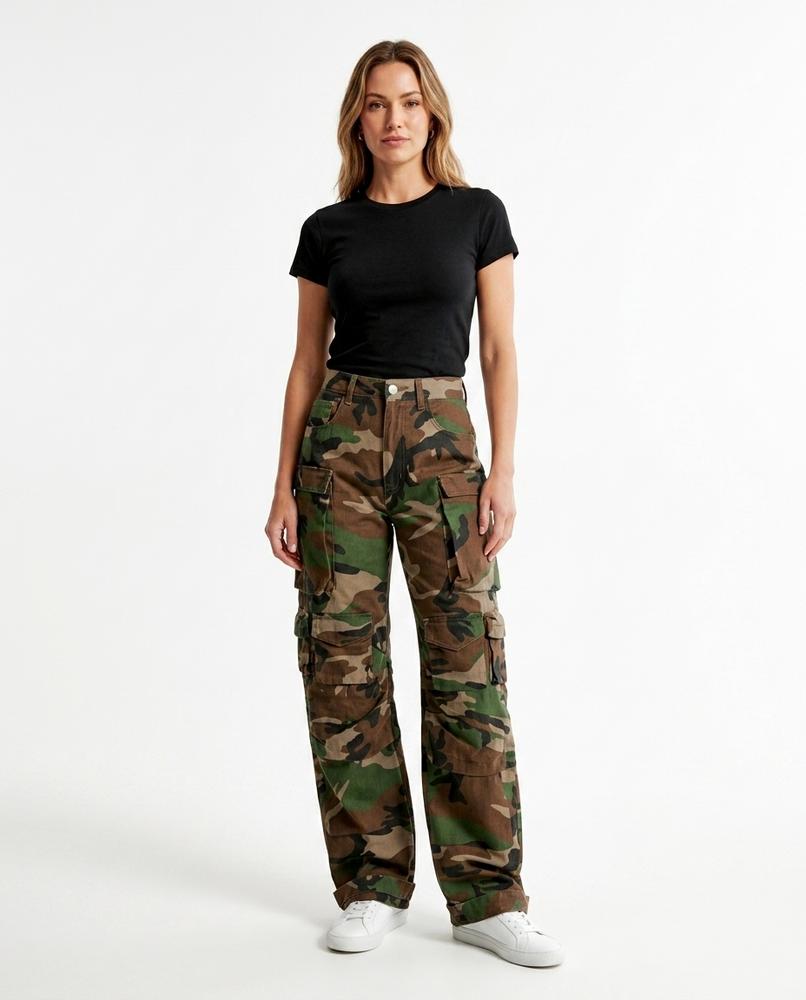 Heidi-Outlet - Madar | Camouflage Straight-Leg Pants Women