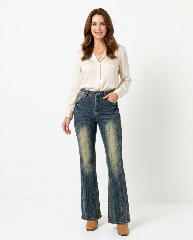 Heidi-Outlet - Ranav | Flared Washed Pants Women