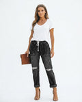 Heidi-Outlet - Nemin | Distressed Drawstring Pants Women