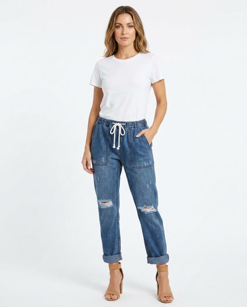 Heidi-Outlet - Nemin | Distressed Drawstring Pants Women