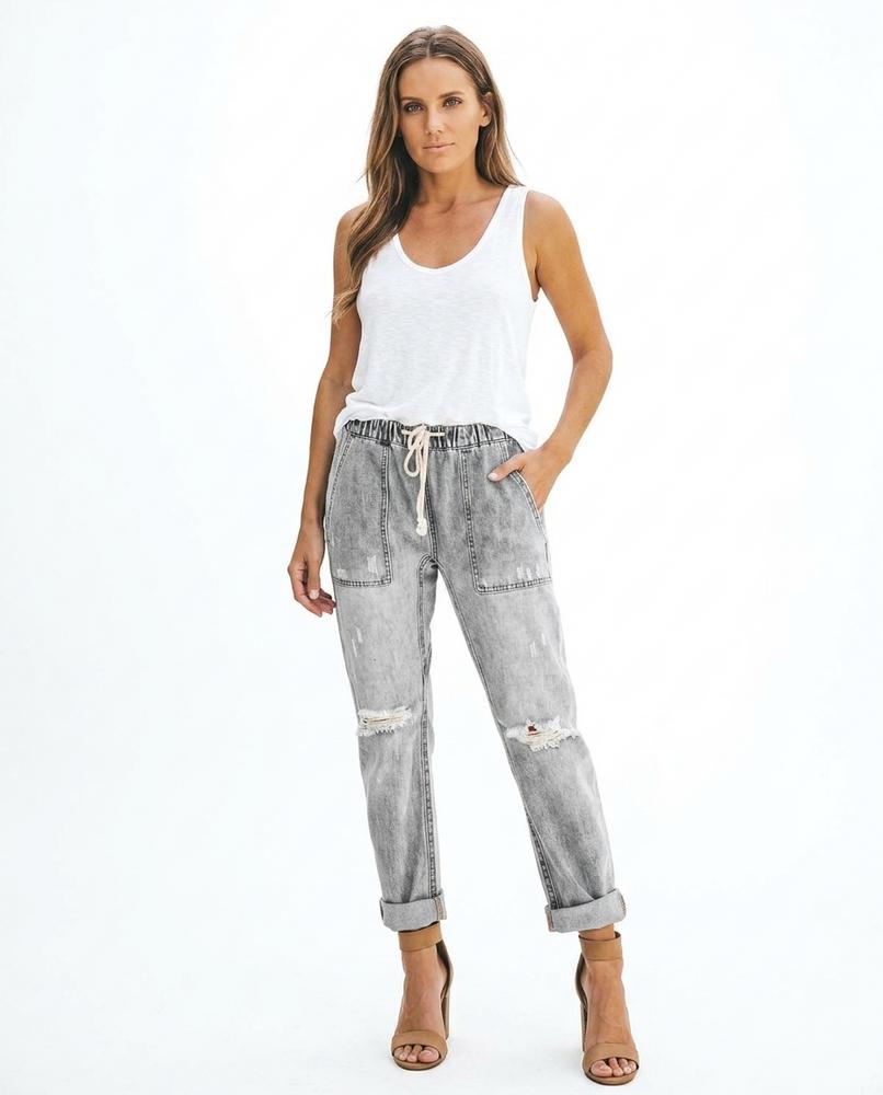 Heidi-Outlet - Nemin | Distressed Drawstring Pants Women