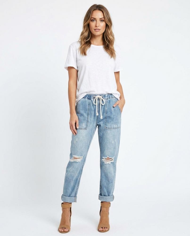 Heidi-Outlet - Nemin | Distressed Drawstring Pants Women