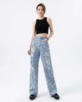 Heidi-Outlet - Saral | Distressed Patterned Pants Women
