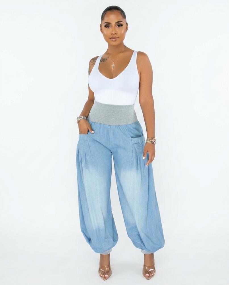 Heidi-Outlet - Tazan | High-Waist Balloon-Leg Pants Women