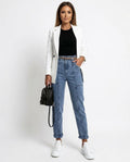 Heidi-Outlet - Lalar | High-Waist Light-Wash Pants Women