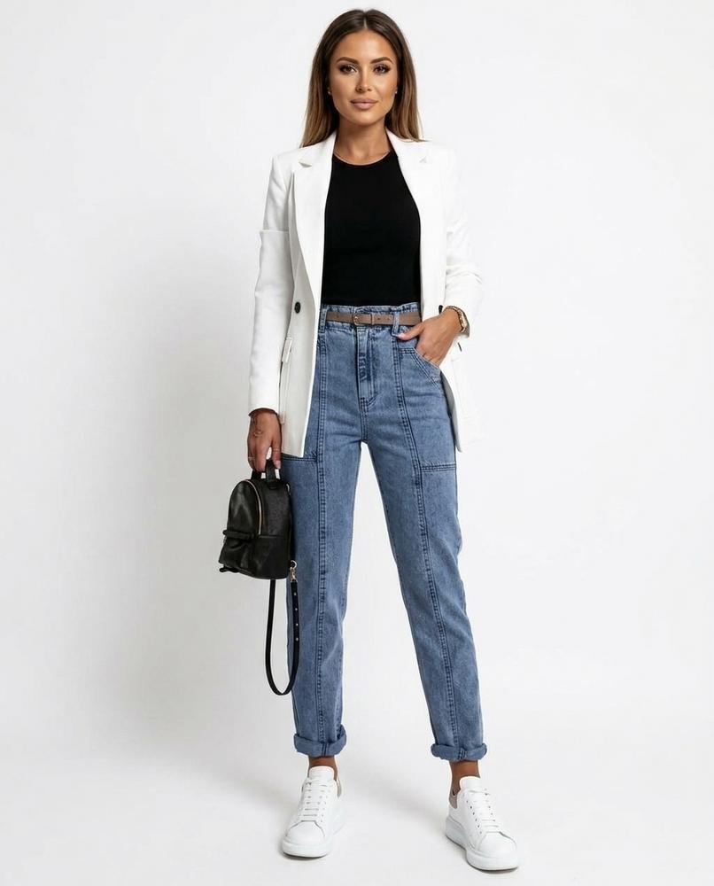 Heidi-Outlet - Lalar | High-Waist Light-Wash Pants Women