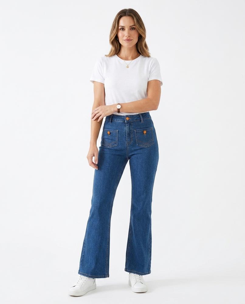 Heidi-Outlet - Cosin | High-Waist Flared Pants Women