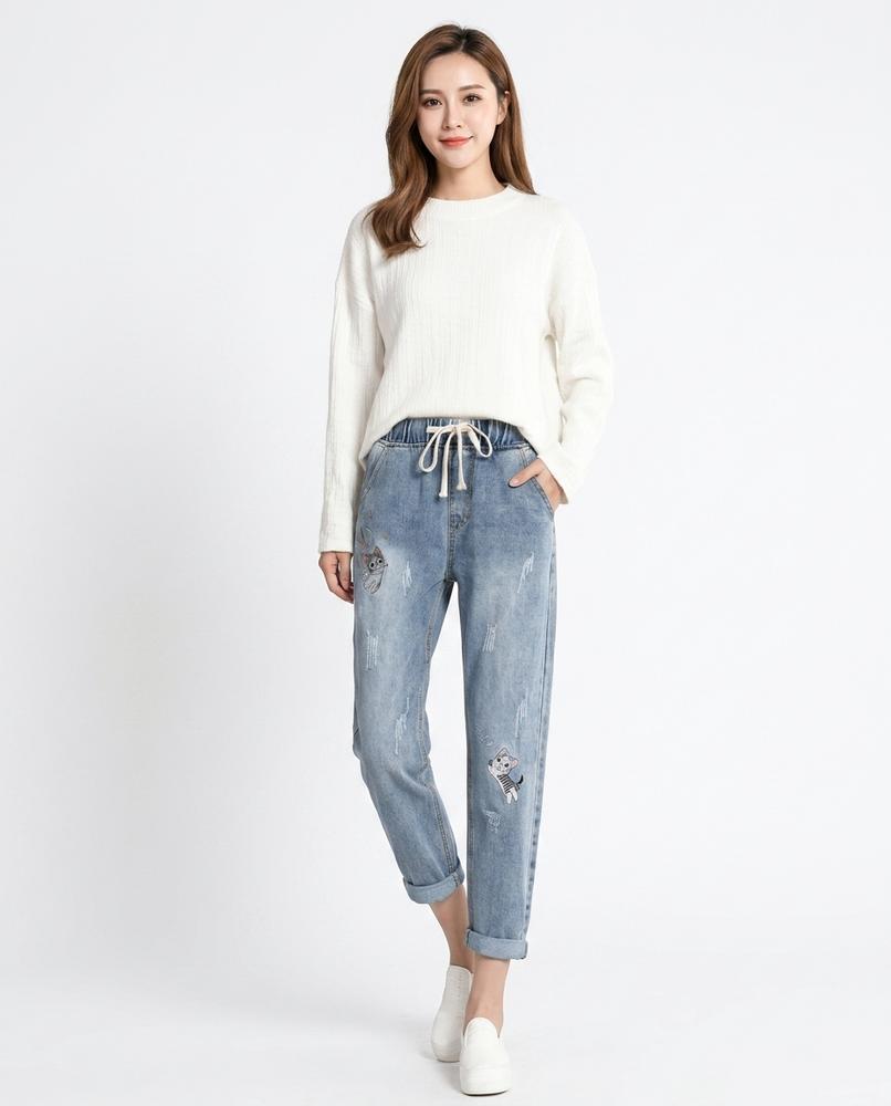 Heidi-Outlet - Tinav | Embroidered Drawstring Pants Women