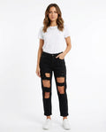 Heidi-Outlet - Rivel | High-Waist Ripped Pants Women