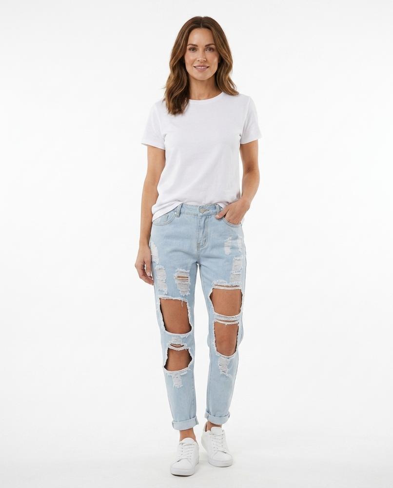 Heidi-Outlet - Rivel | High-Waist Ripped Pants Women
