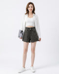 Heidi-Outlet - Alkar | High-Waisted Washed Shorts Women