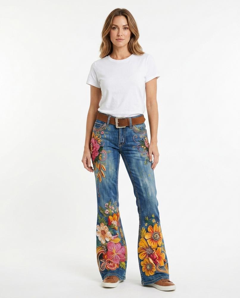 Heidi-Outlet - Lysol | Flared Floral Pants Women
