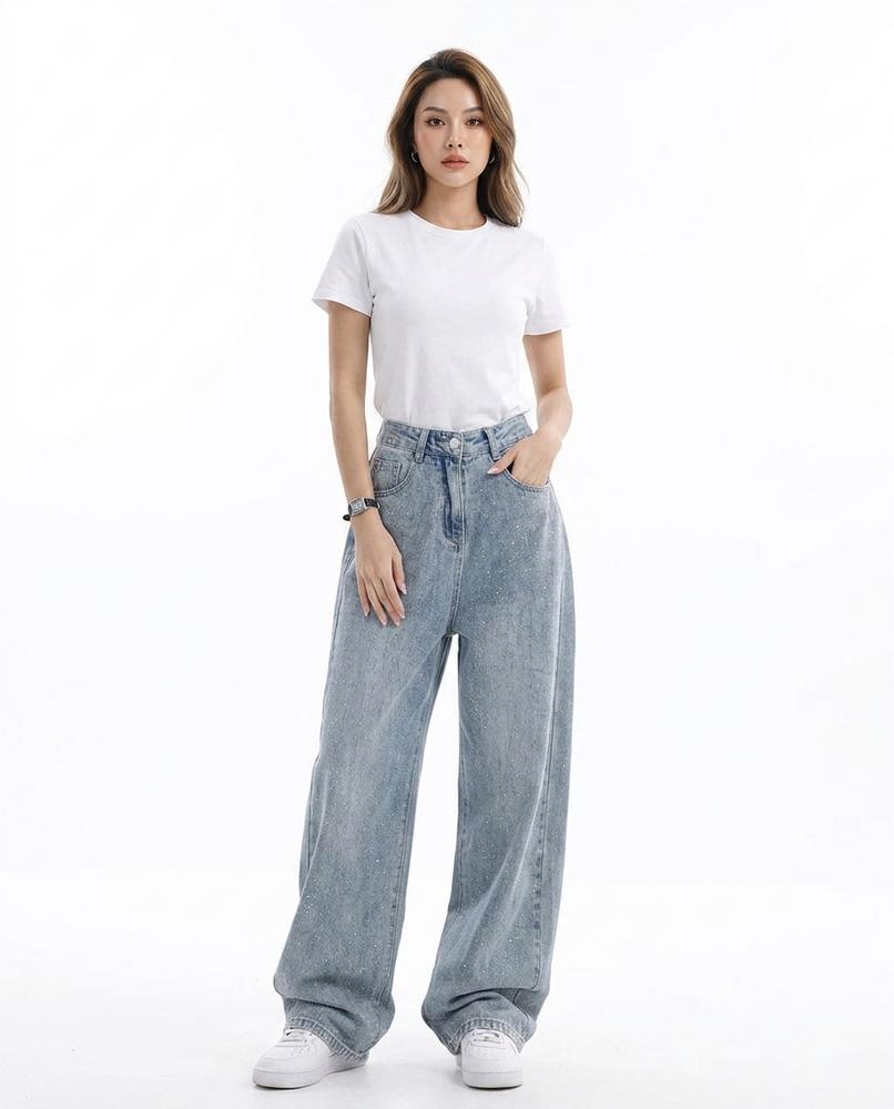 Heidi-Outlet - Yodan | Embellished Wide-Leg Pants Women