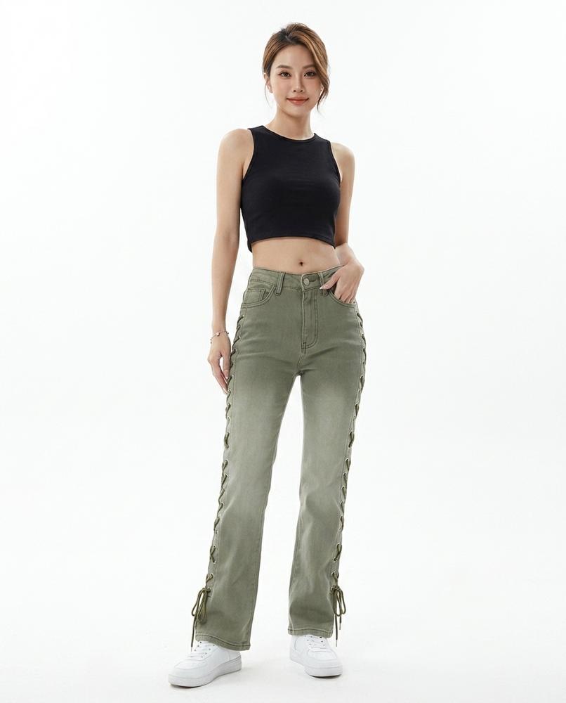 Heidi-Outlet - Alsin | Lace-Up High-Waist Pants Women