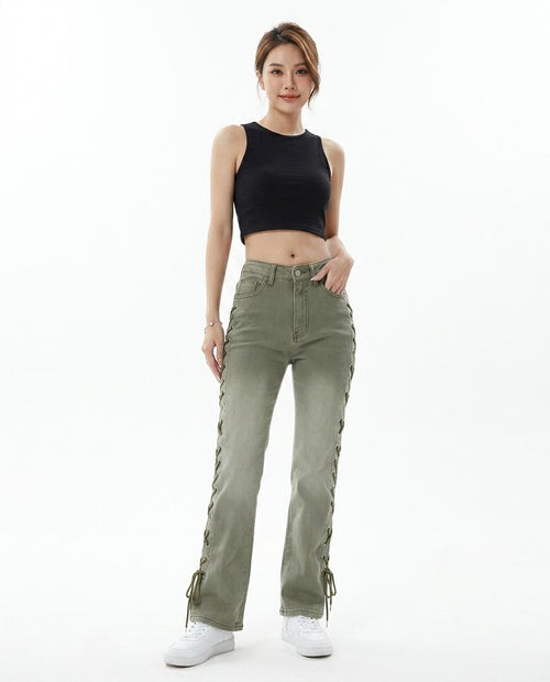 Heidi-Outlet - Alsin | Lace-Up High-Waist Pants Women