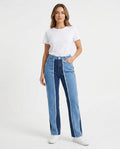 Heidi-Outlet - Risel | Two-Tone Frayed-Seam Pants Women