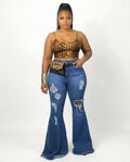 Heidi-Outlet - Katal | Flared Distressed Pants Women