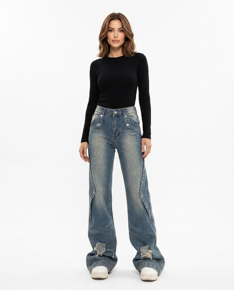 Heidi-Outlet - Nirev | High-Waisted Wide-Leg Pants Women