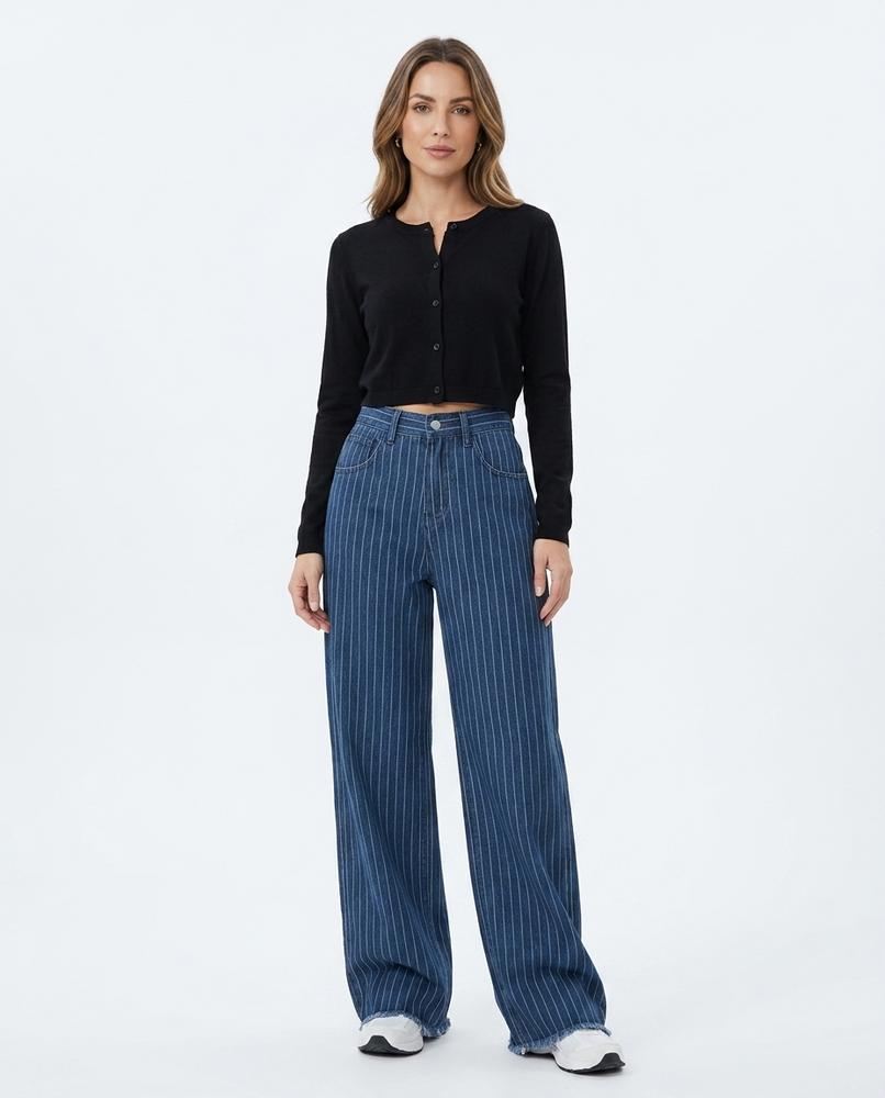 Heidi-Outlet - Karan | Pinstriped Wide-Leg Pants Women