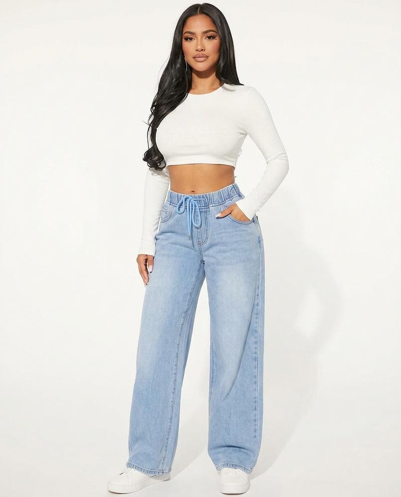 Heidi-Outlet - Nevel | Wide-Leg Drawstring-Waist Pants Women