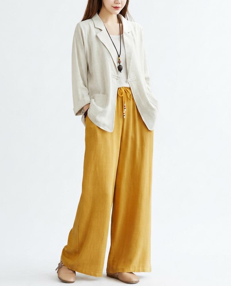 Heidi-Outlet - Rohal | Linen-Blend Wide-Leg Pants Women