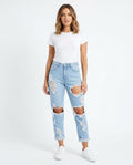 Heidi-Outlet - Caren | High-Waisted Distressed Pants Women