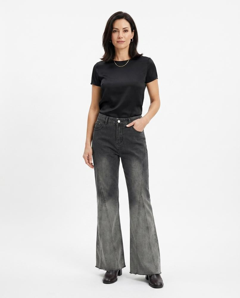 Heidi-Outlet - Nisan | Flared Washed Pants Women