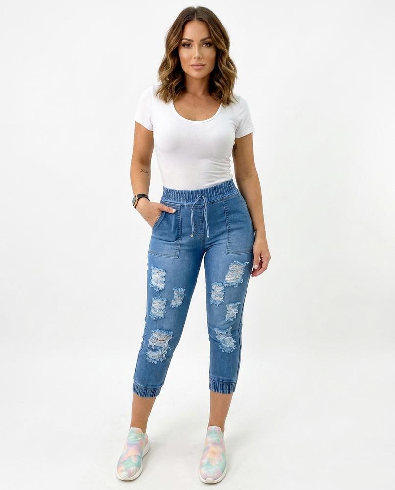 Heidi-Outlet - Mazan | Distressed Cropped Pants Women