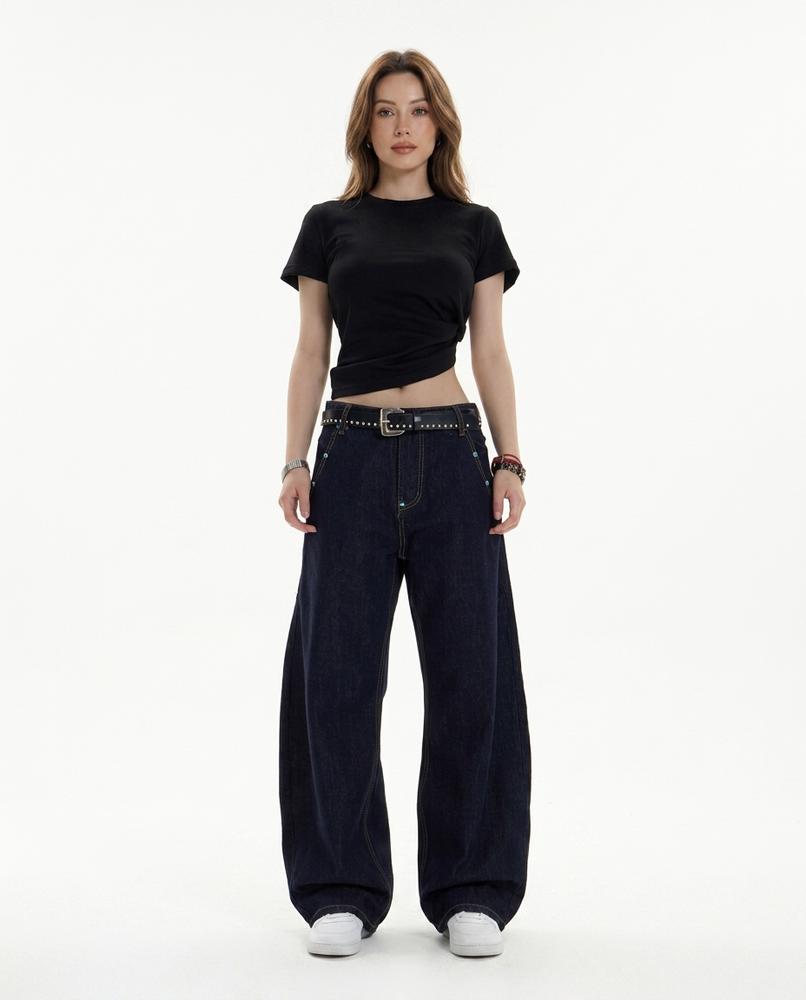Heidi-Outlet - Catal | Wide-Leg Dark-Wash Pants Women