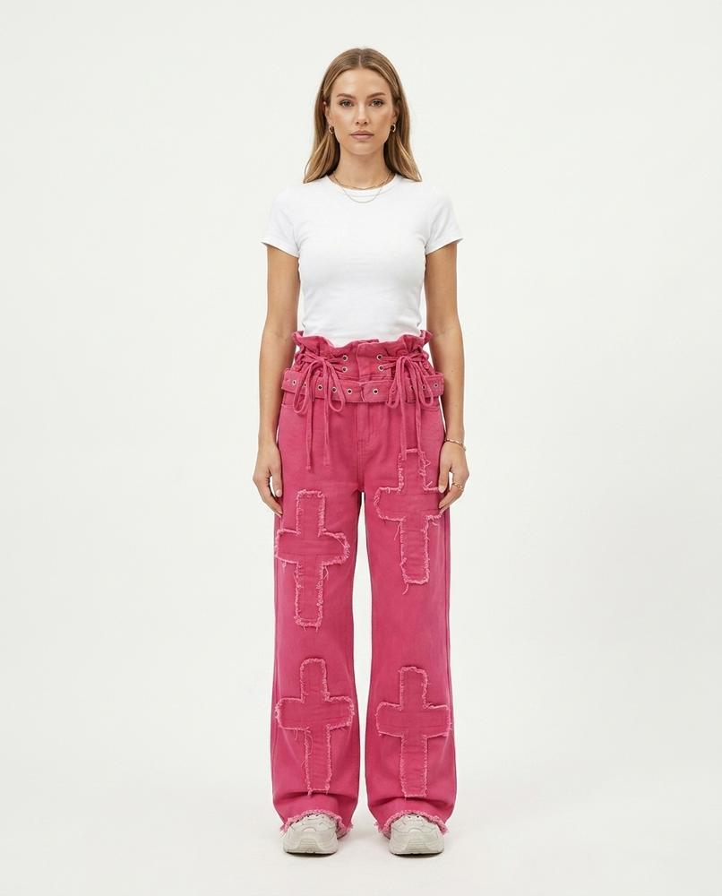 Heidi-Outlet - Lelor | High-Waist Appliquéd Pants Women