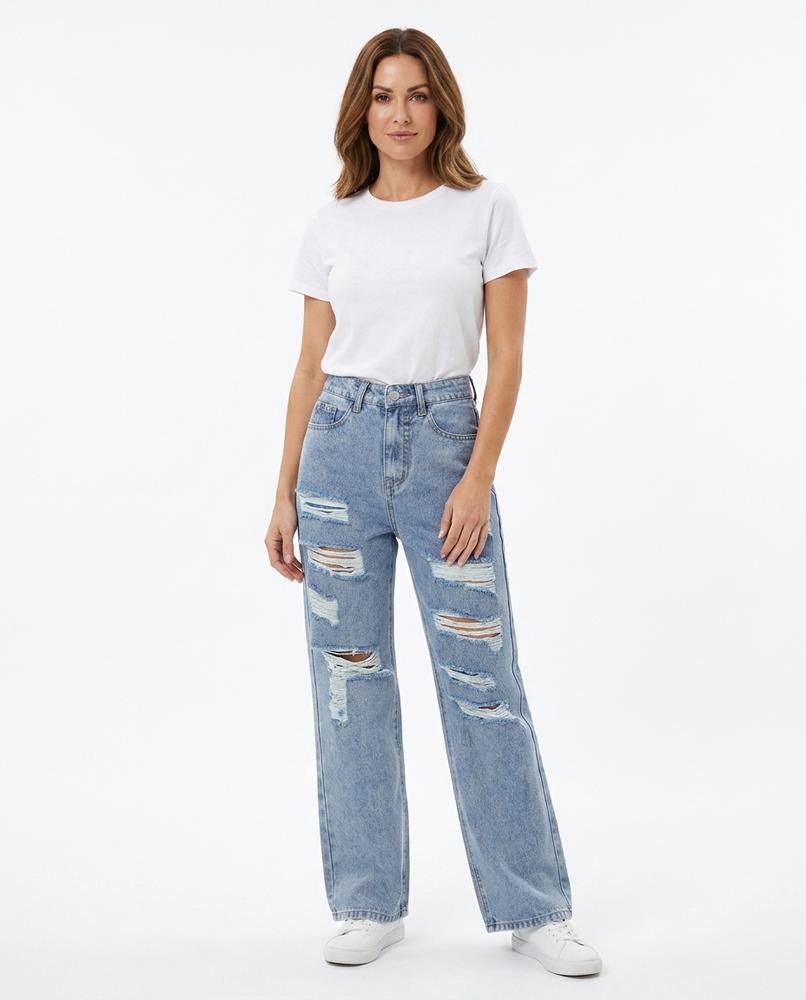 Heidi-Outlet - Kavin | High-Waist Distressed Pants Women