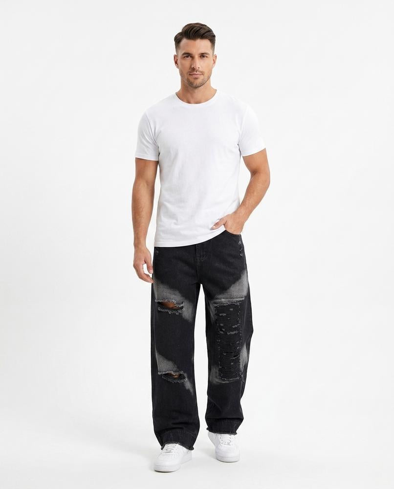 Heidi-Outlet - Ramel | Wide-Leg Distressed Pants Men