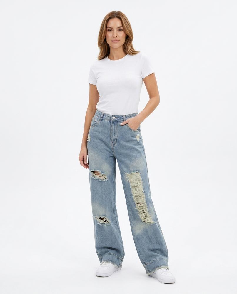 Heidi-Outlet - Ramel | Wide-Leg Distressed Pants Men