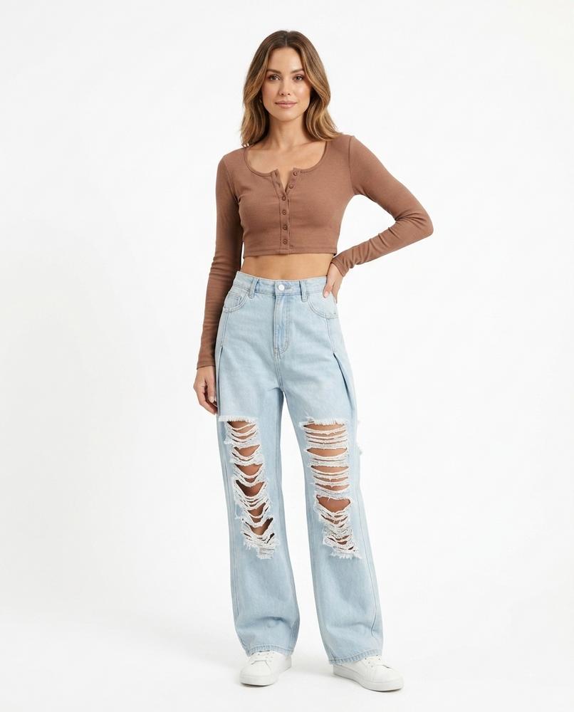 Heidi-Outlet - Arvar | Ripped Wide-Leg Pants Women