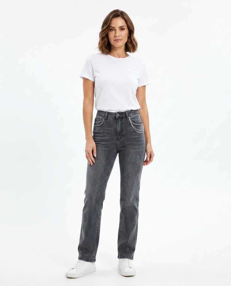 Heidi-Outlet - Rovin | High-Waist Straight-Leg Pants Women
