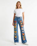 Heidi-Outlet - Rotir | Embroidered Wide-Leg Pants Women