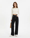 Heidi-Outlet - Alrev | High-Waist Contrast-Stitch Pants Women