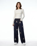 Heidi-Outlet - Vehal | Embroidered Wide-Leg Pants Women