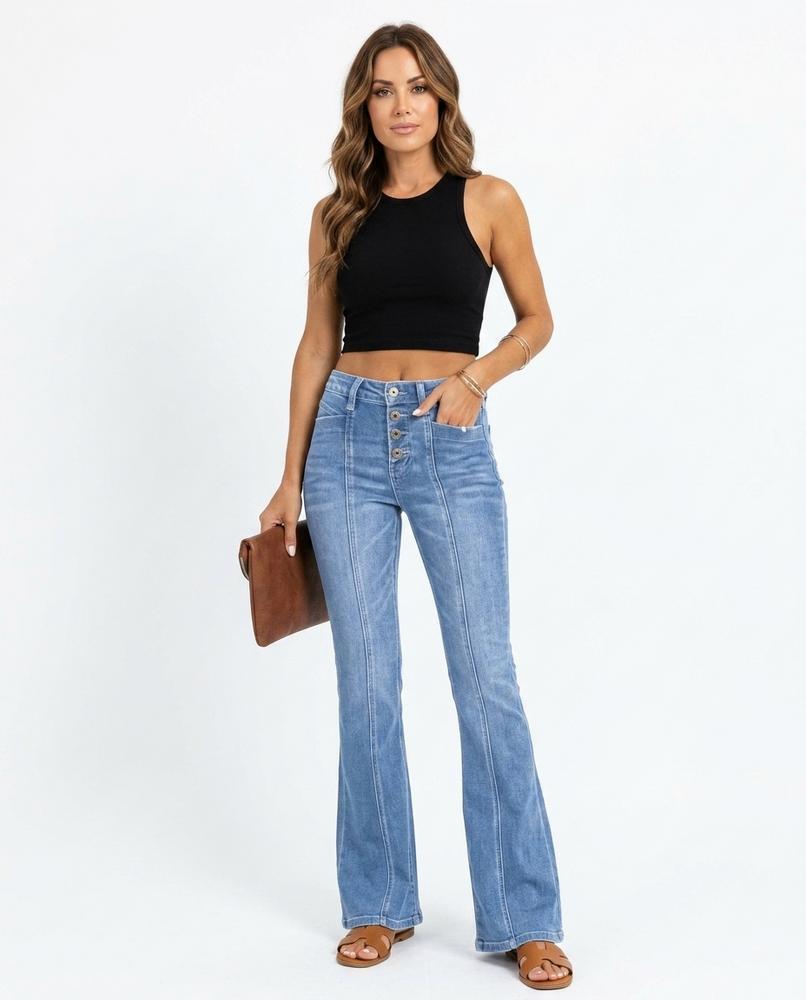 Heidi-Outlet - Nilan | High-Waist Flared Pants Women