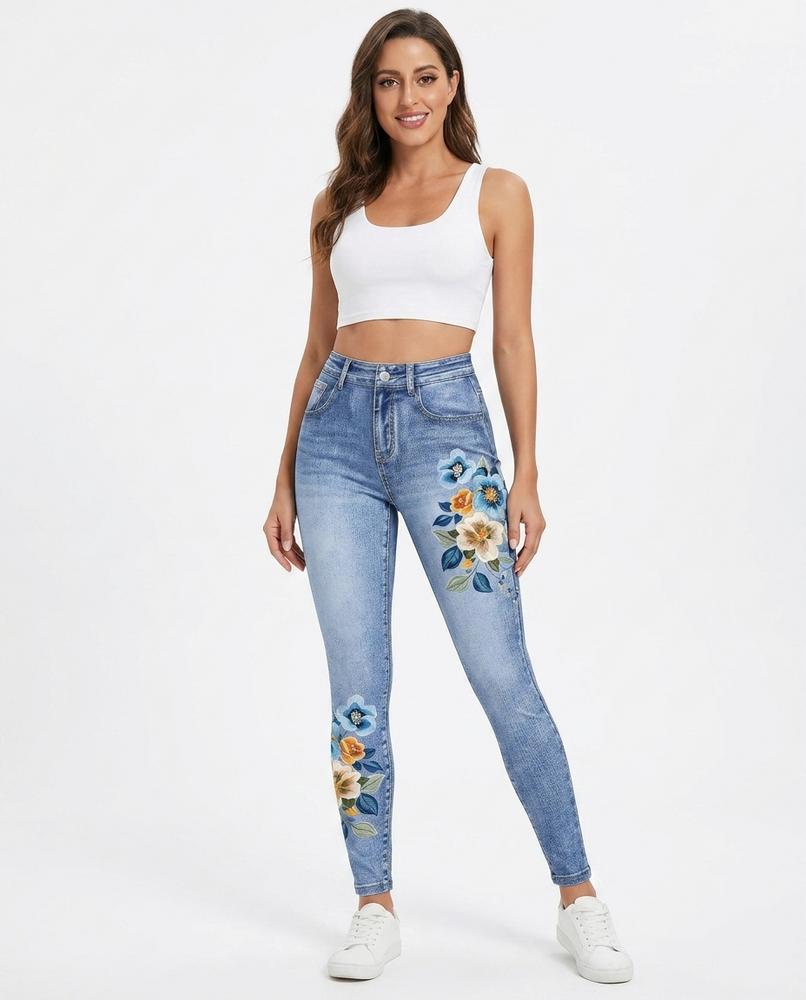 Heidi-Outlet - Saren | High-Waist Floral-Print Pants Women