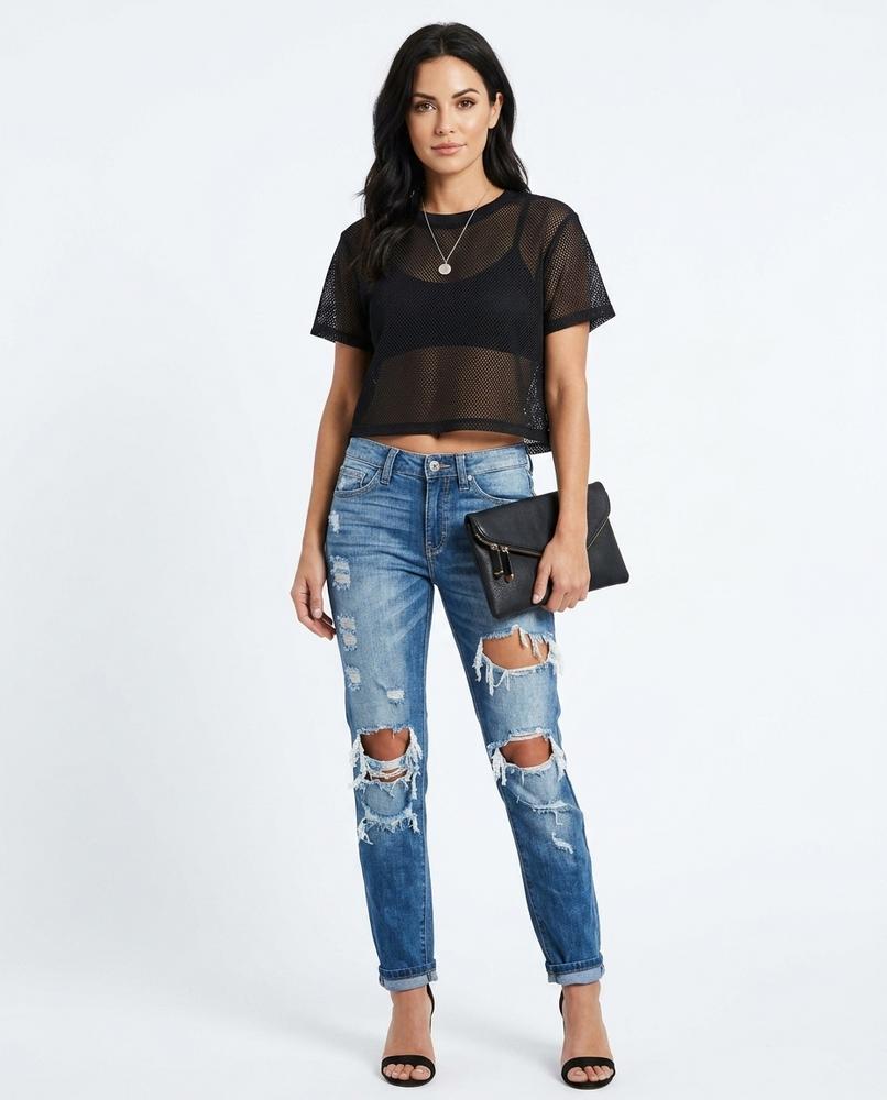 Heidi-Outlet - Varon | Distressed Straight-Leg Pants Women