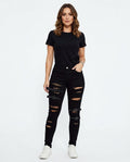Heidi-Outlet - Elren | Ripped Buckled Pants Women