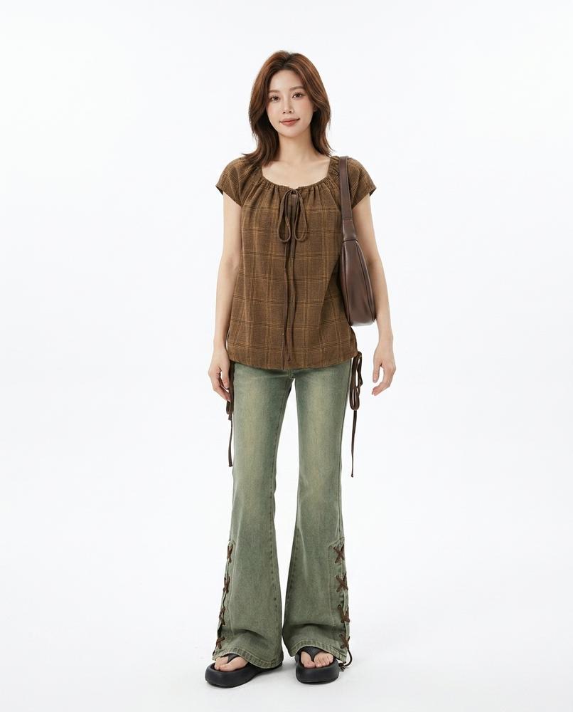 Heidi-Outlet - Nolor | Flared Lace-Up Pants Women